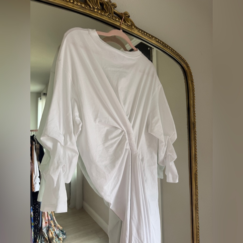 A.W.A.K.E. MODE Jersey Asymmetric Gathered Maxi Dress - Picture 11 of 12
